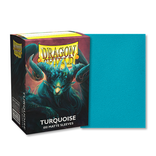 Cartas/Protectores Dragon Shield Standard Size Matte Sleeves Turquoise ‘Atebeck’ (100 Sleeves) ( Imagem 3 de 3 ) - Preview