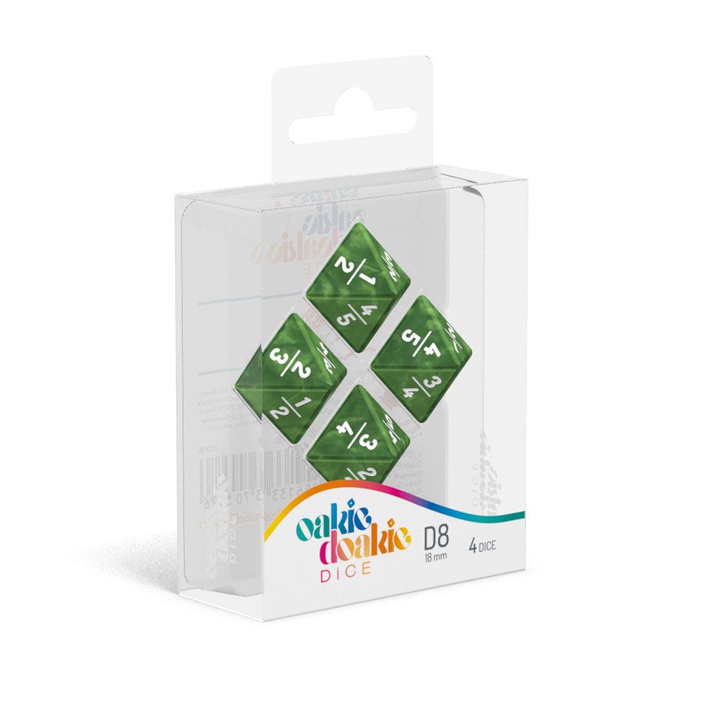 Oakie Doakie D8 Dice 18mm Goyf Marble Dice Set - Green (4) ( Imagem 3 de 3 ) - Preview