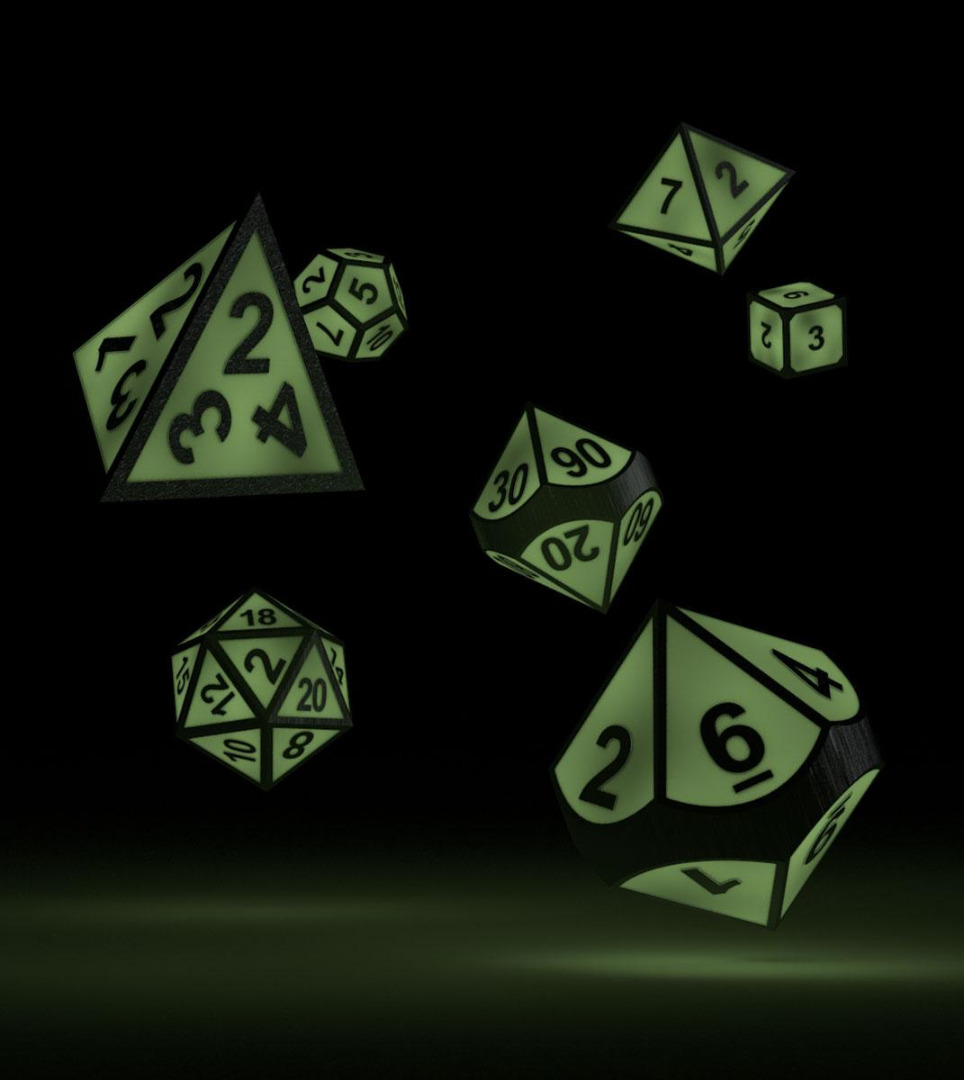 Oakie Doakie RPG Data Set Metal Glow in the Dark - Druid’s Blaze (7) ( Imagem 4 de 4 ) - Preview