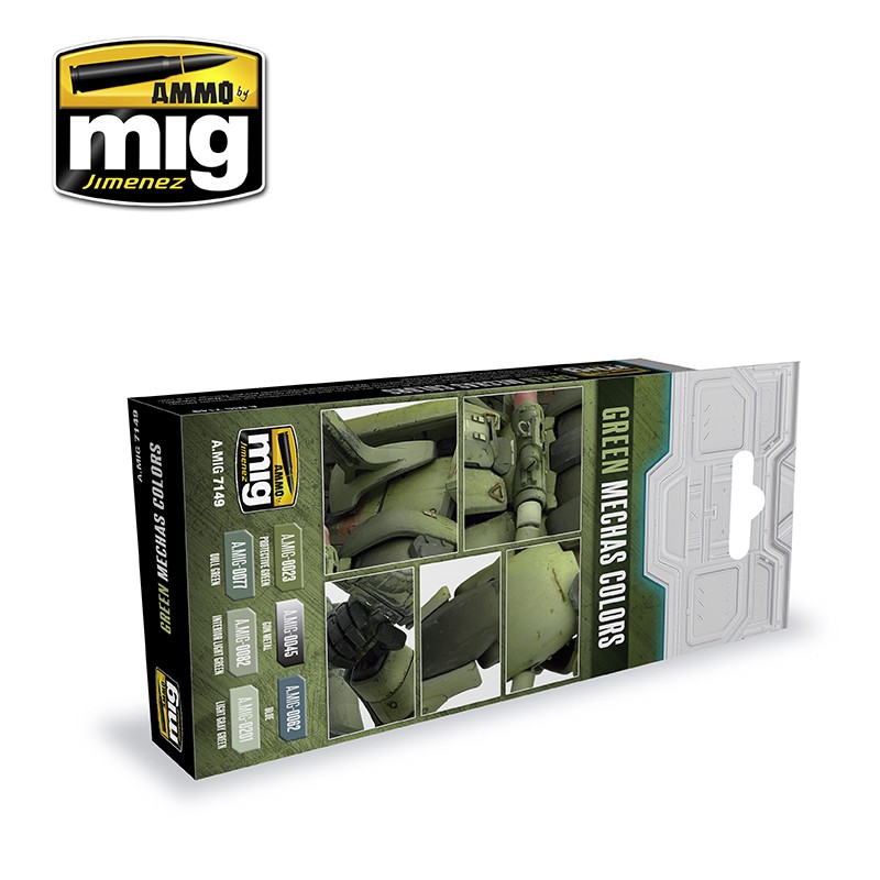 Conjunto de Modelismo AMMO of Mig Jimenez Green Mechas Colors Set (AMIG7149) ( Imagem 3 de 3 ) - Preview