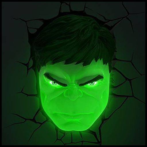 Decoração / Luz Marvel 3D LED Light - Hulk Face ( Imagem 2 de 4 ) - Preview