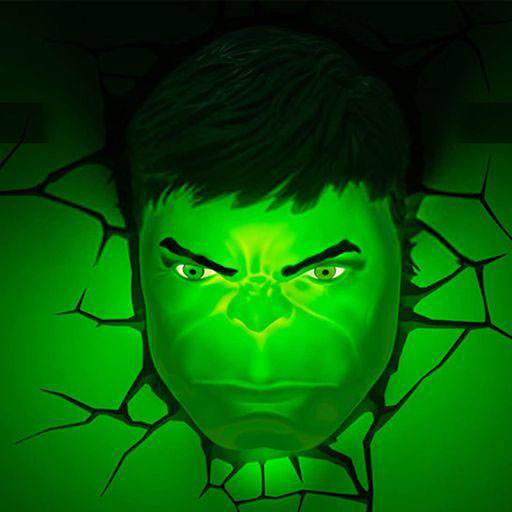 Decoração / Luz Marvel 3D LED Light - Hulk Face ( Imagem 3 de 4 ) - Preview