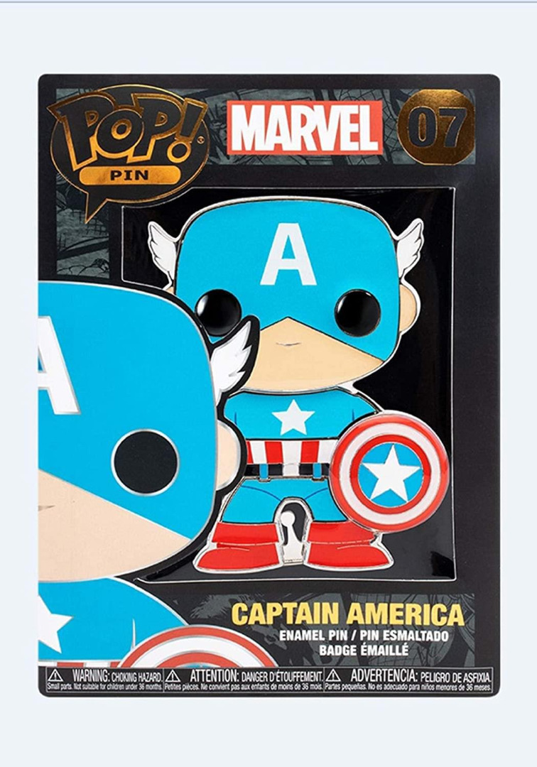 Funko Pop! Marvel - Captain America Large Enamel Pin 10 cm ( Imagem 2 de 2 ) - Preview