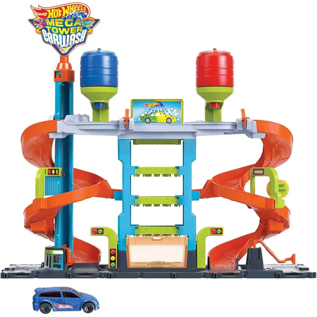Hot Wheels City Mega Tower Car Wash Playset ( Imagem 3 de 3 ) - Preview
