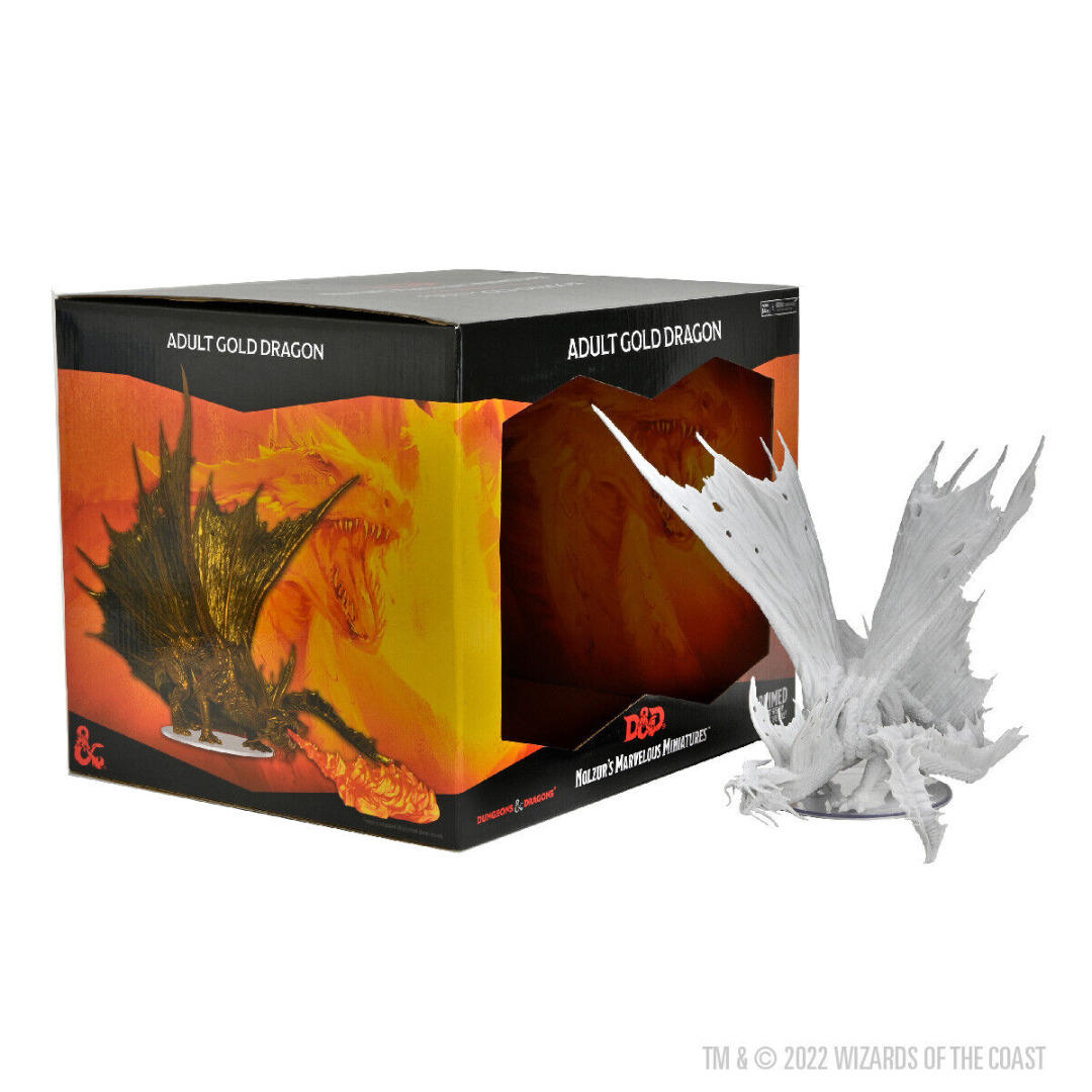 Miniatura Dungeons & Dragons Nolzur’s Marvelous Miniatures Não Pintada - Adult Gold Dragon ( Imagem 2 de 2 ) - Preview