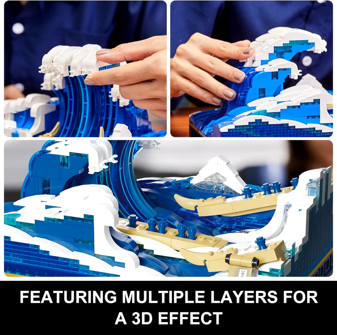 Model Kit Pantasy Kanagawa Surfing Building Bricks Set ( Imagem 2 de 2 ) - Preview