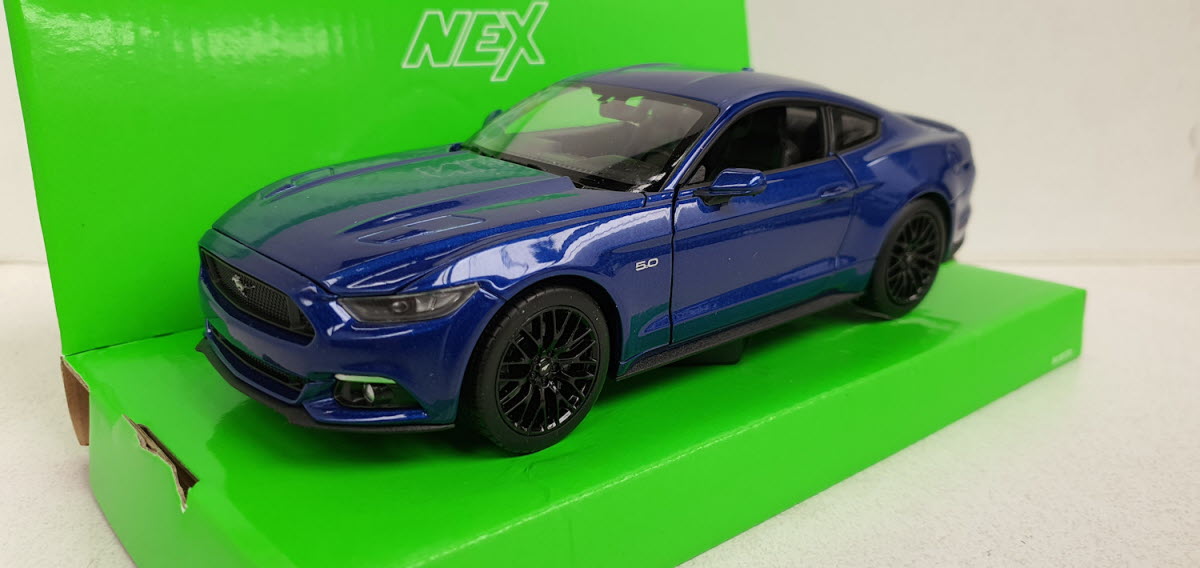 Model Car Welly Ford Mustang GT 2015 Blue Metallic 1:24 ( Imagem 2 de 2 ) - Preview