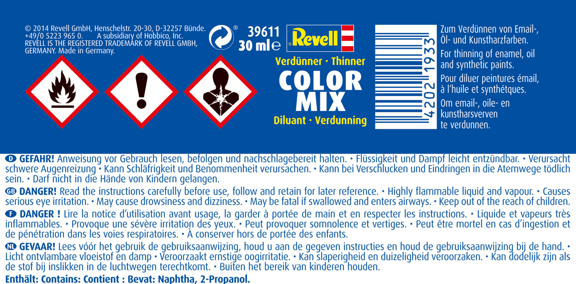 Modelismo - Revell Color Mix Thinner 30 ml ( Imagem 2 de 2 ) - Preview