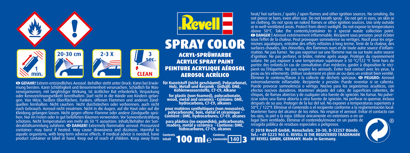 Modelismo - Revell Spray Color Blue Gloss 100 ml nº 52 ( Imagem 2 de 2 ) - Preview