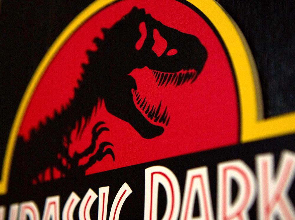 Quadro 3D Madeira Jurassic Park WoodArts - Logo 30x40 cm ( Imagem 3 de 4 ) - Preview