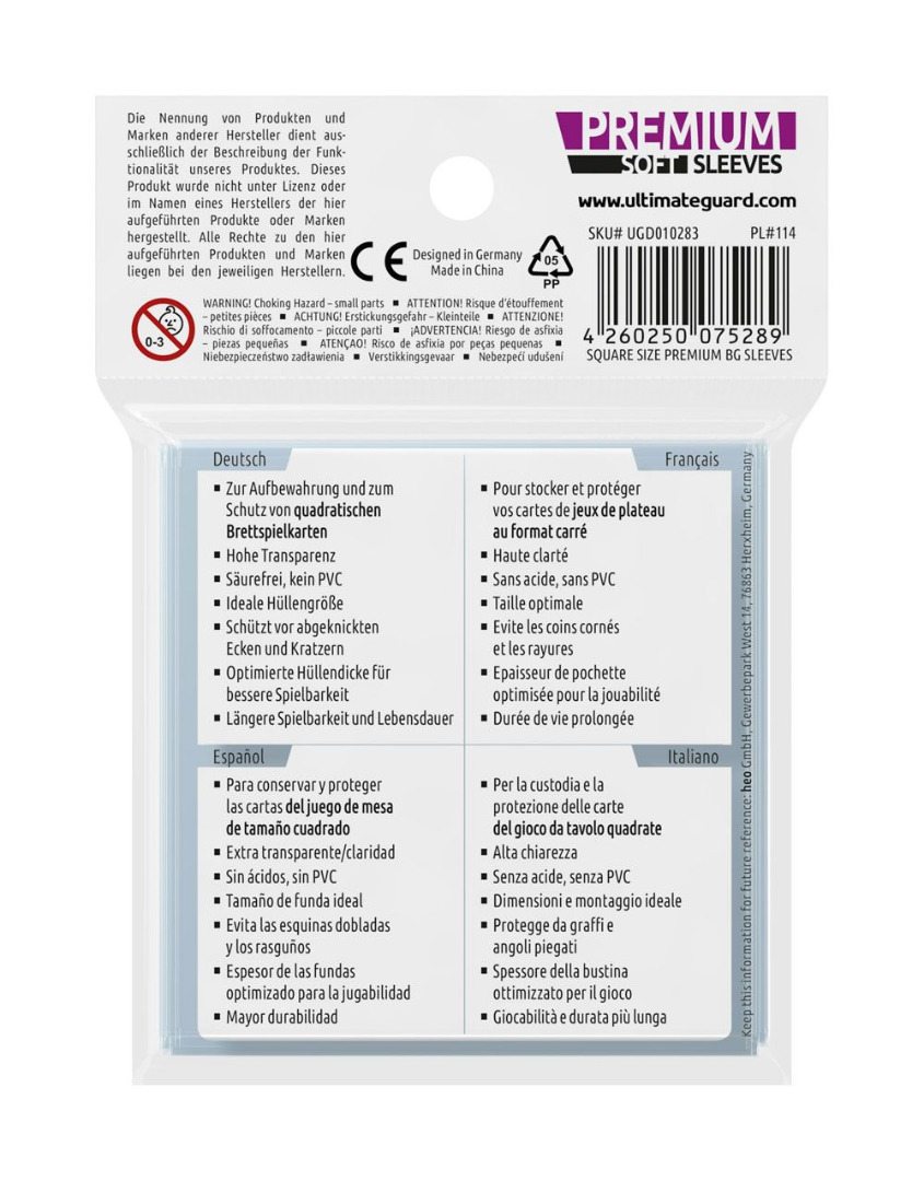 U.Guard Premium Soft Board Game Sleeves Square 73X73 ( Imagem 3 de 3 ) - Preview