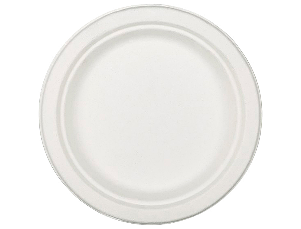 Prato de fibra natural nupik biodegradavel branco 17 cm de diametro apto microondas pack de 50 unidades ( Imagem 2 de 2 ) - Preview