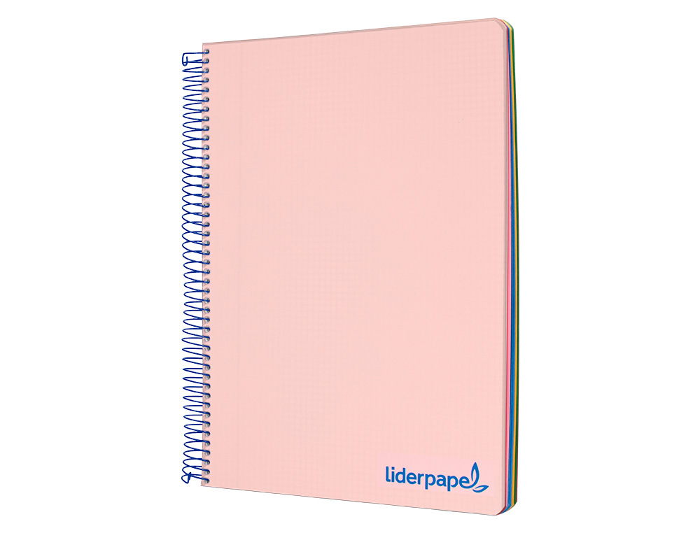 Caderno espiral liderpapel din a5 wonder capa plastico 120 f 90 gr quadricula 5mm 5 bandas de cores 6 furos rosa ( Imagem 4 de 16 ) - Preview