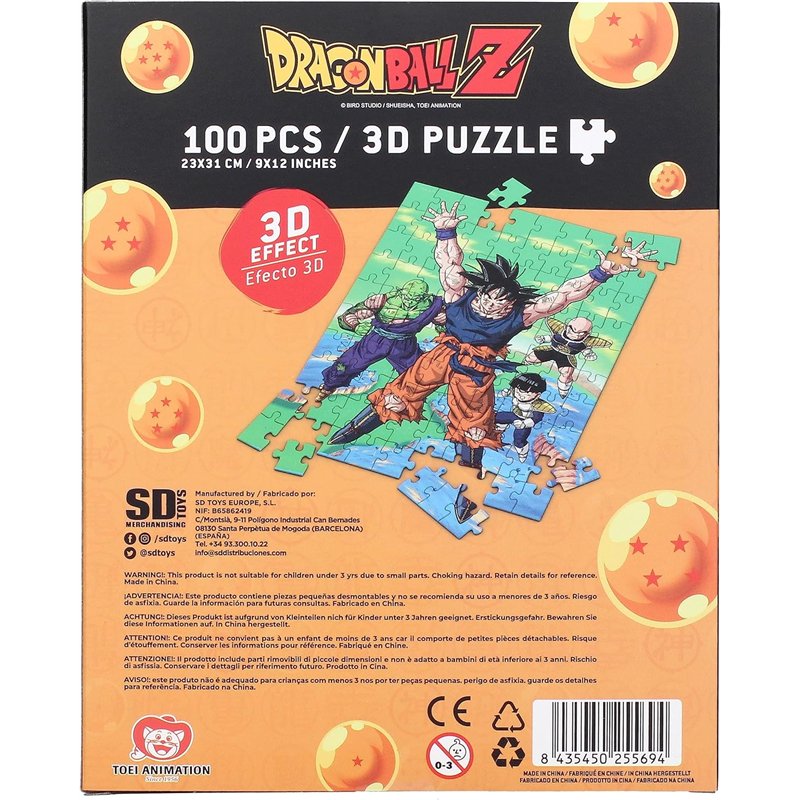 Puzzle Lenticular 3D Effect - Dragon Ball Z: Namek Heroes (100 peças) ( Imagem 3 de 3 ) - Preview
