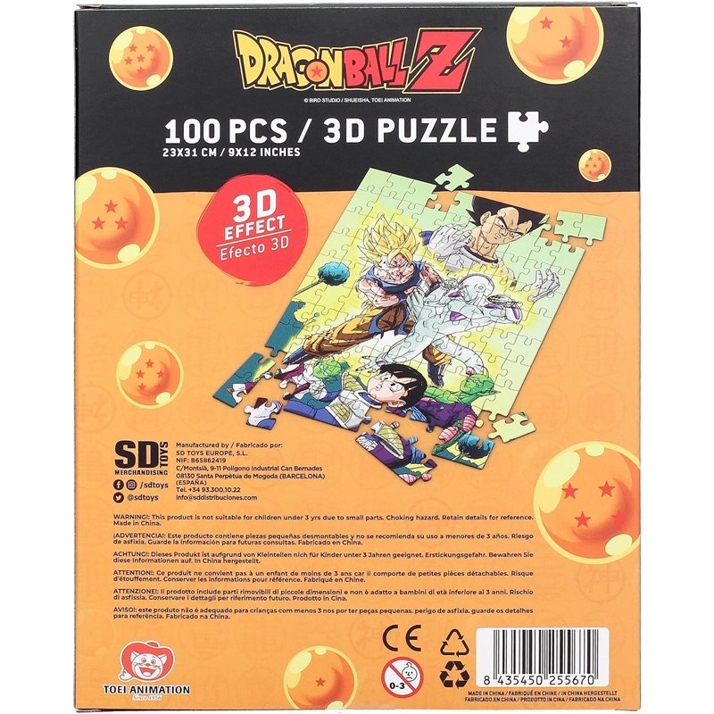 Puzzle Lenticular 3D Effect - Dragon Ball Z: Namek Battle (100 peças) ( Imagem 3 de 3 ) - Preview