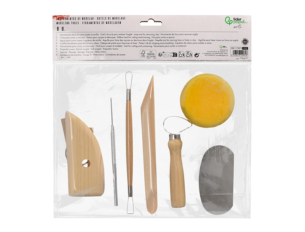 Instrumentos de modelar liderpapel pack 8 ferramentas sortidas certificado fsc ( Imagem 3 de 11 ) - Preview