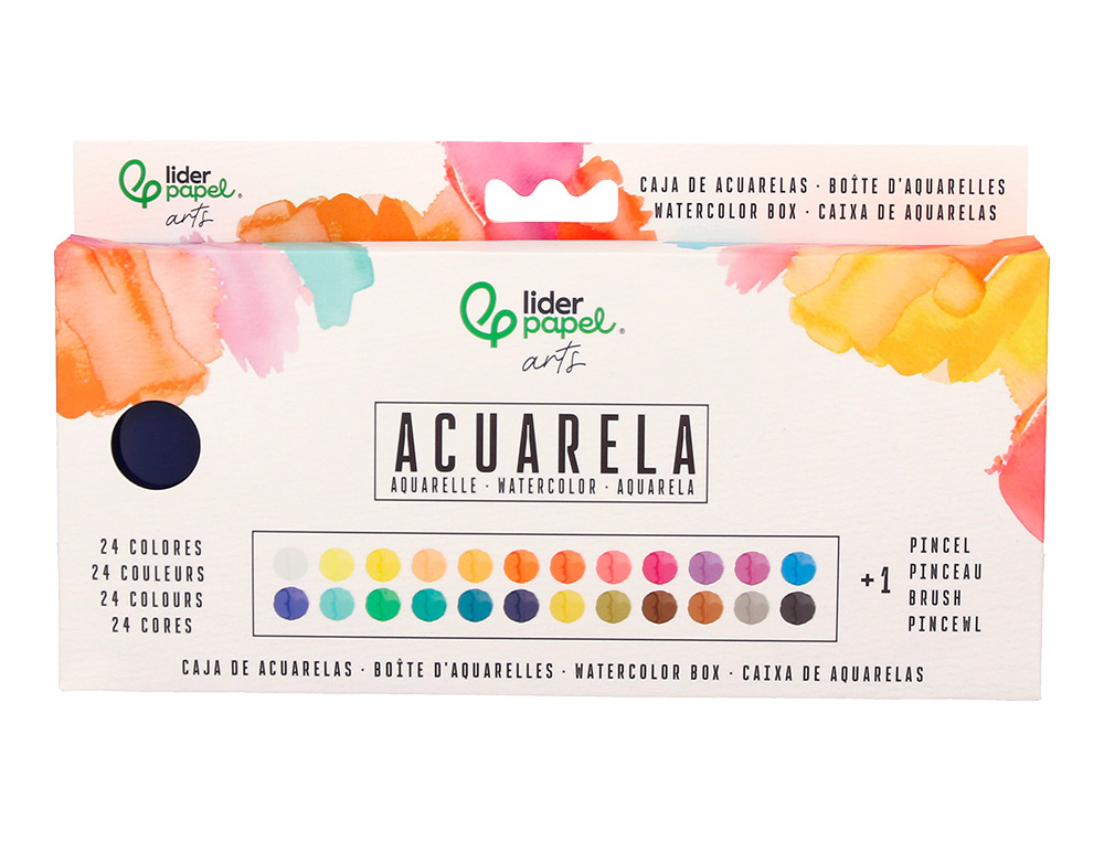 Aguarela Liderpapel 24 cores com pincel estojo metálico ( Imagem 2 de 10 ) - Preview
