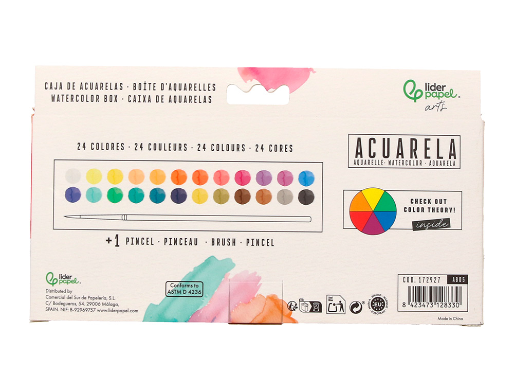 Aguarela Liderpapel 24 cores com pincel estojo metálico ( Imagem 3 de 10 ) - Preview