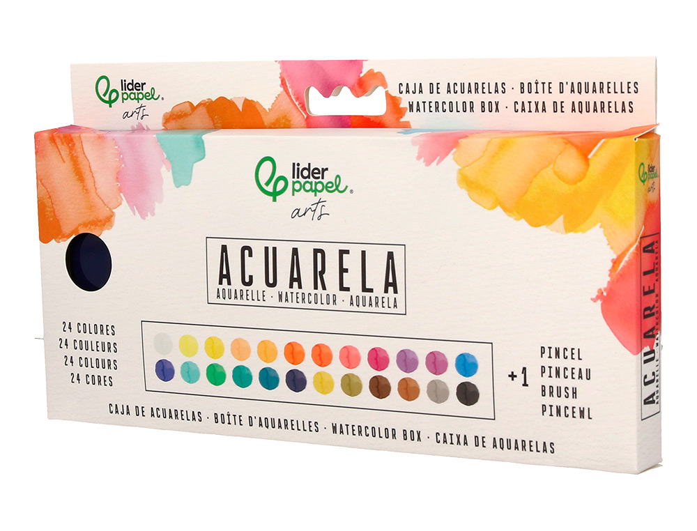 Aguarela Liderpapel 24 cores com pincel estojo metálico ( Imagem 4 de 10 ) - Preview