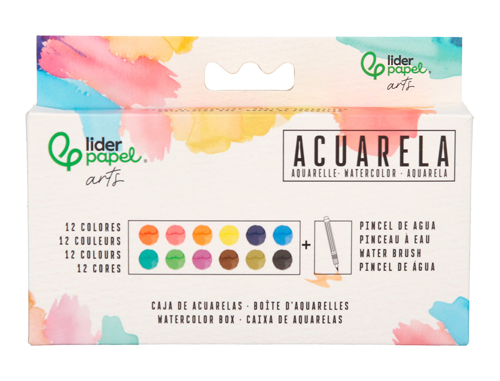 Aguarela liderpapel 12 cores com pincel de água recarregável estojo de plástico ( Imagem 2 de 8 ) - Preview