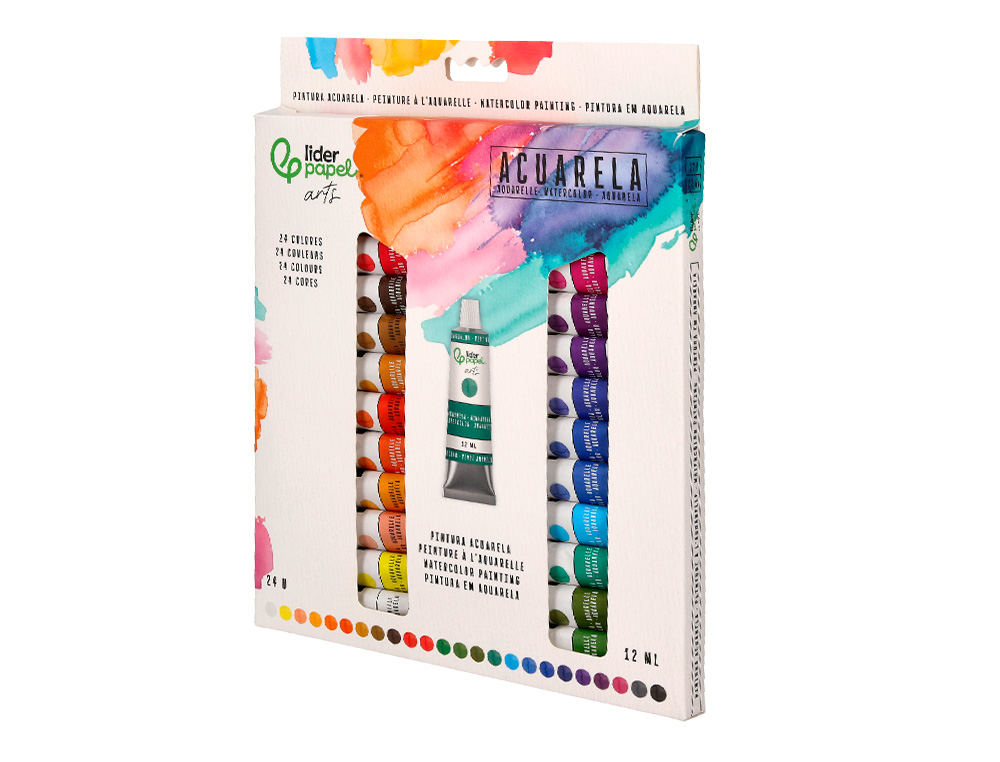 Pintura de aguarela liderpapel caixa de 24 tubos de alumínio de 12 ml cores sortidas ( Imagem 4 de 9 ) - Preview