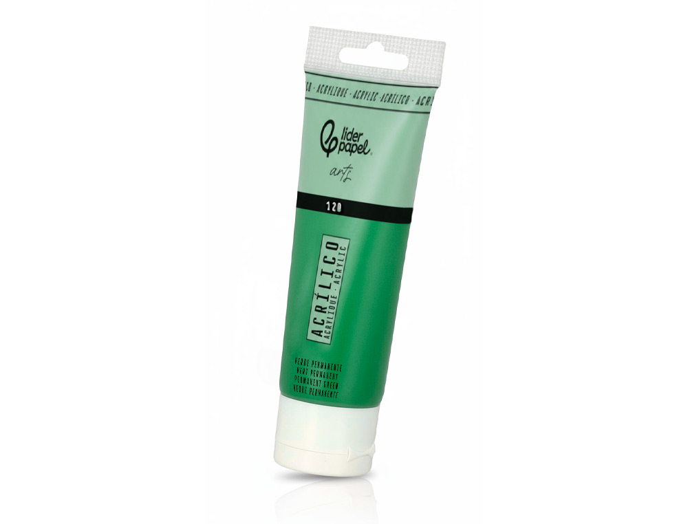 Pintura acrilica liderpapel tubo de plastico de 120 ml color verde permanente ( Imagem 3 de 6 ) - Preview
