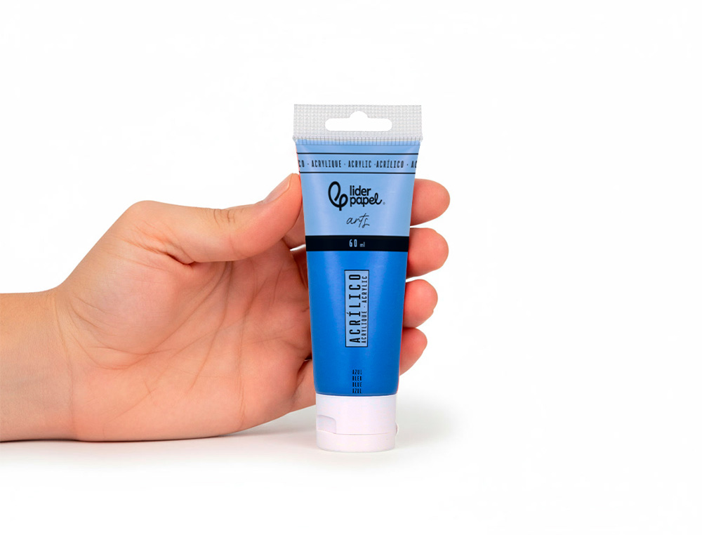 Pintura acrilica liderpapel tubo de plastico de 60 ml color azul ç ( Imagem 5 de 6 ) - Preview