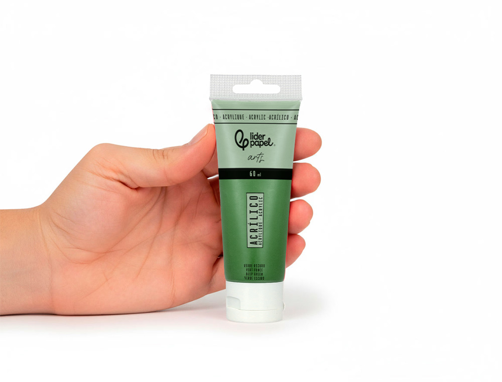 Pintura acrilica liderpapel tubo de plastico de 60 ml color verde oscuro ( Imagem 5 de 6 ) - Preview