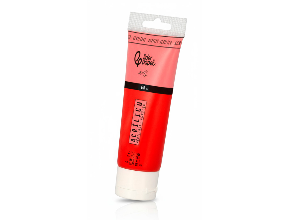 Pintura acrilica liderpapel tubo de plastico de 60 ml color rojo carmin ( Imagem 3 de 6 ) - Preview