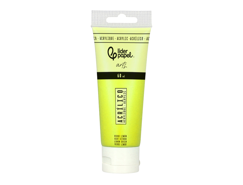 Pintura acrilica liderpapel tubo de plastico de 60 ml color verde limon ( Imagem 2 de 6 ) - Preview