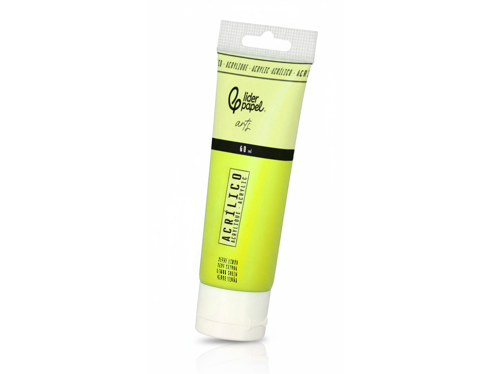 Pintura acrilica liderpapel tubo de plastico de 60 ml color verde limon ( Imagem 3 de 6 ) - Preview