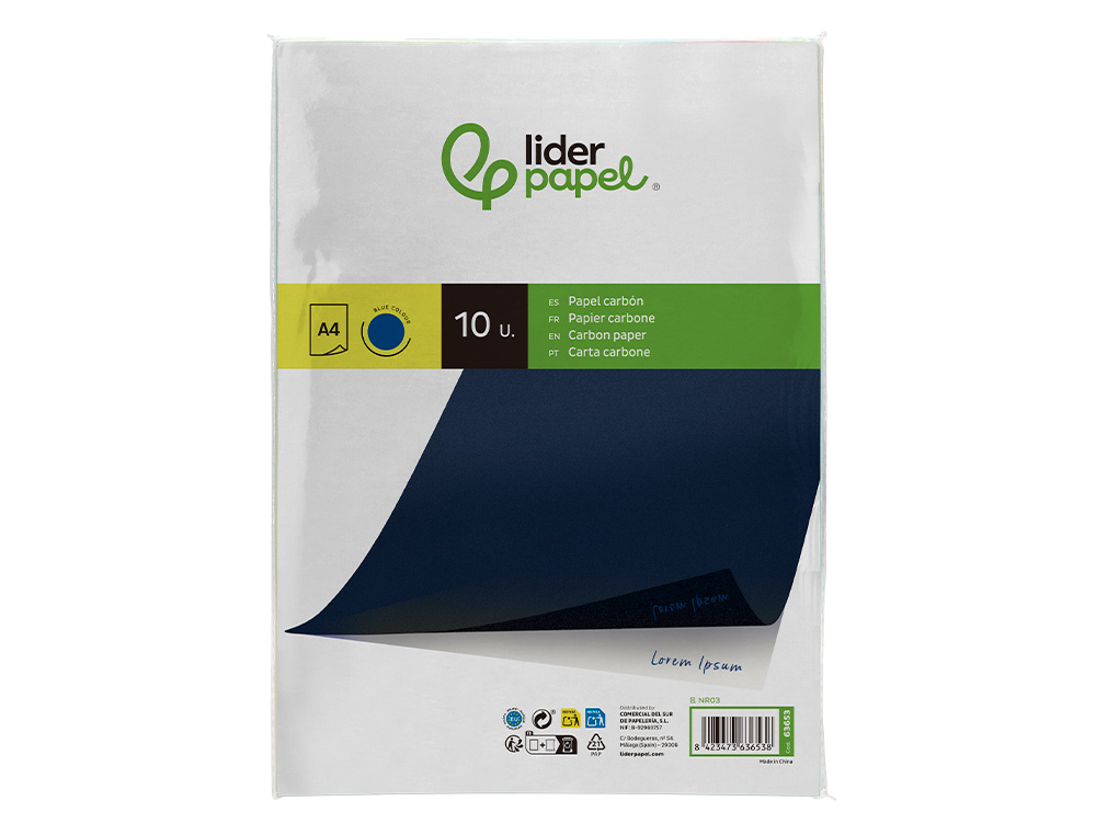 Papel quimico liderpapel azul formato din a4 bolsa de 10 folhas ( Imagem 2 de 7 ) - Preview