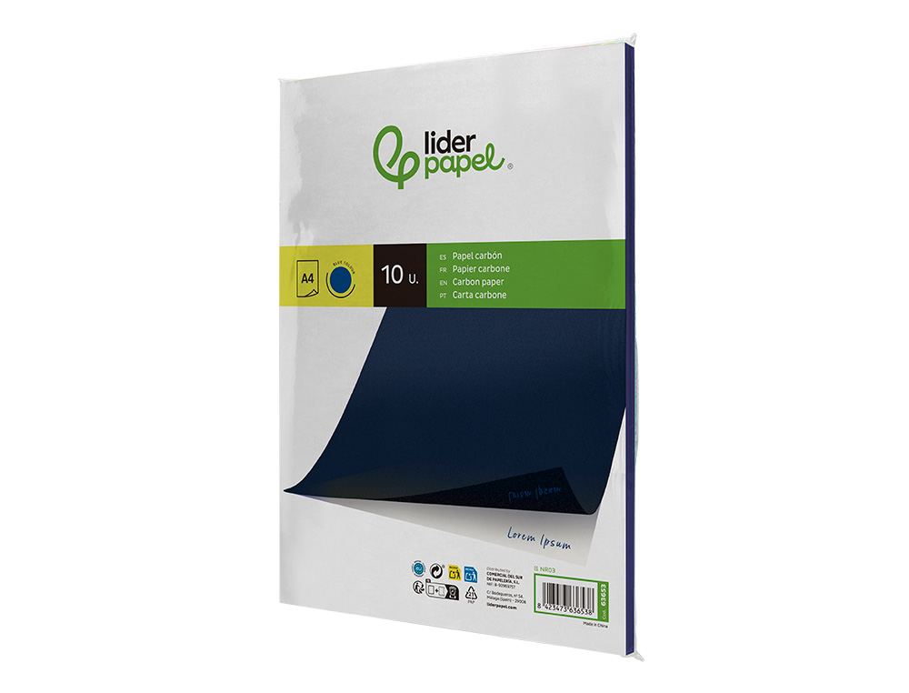Papel quimico liderpapel azul formato din a4 bolsa de 10 folhas ( Imagem 3 de 7 ) - Preview