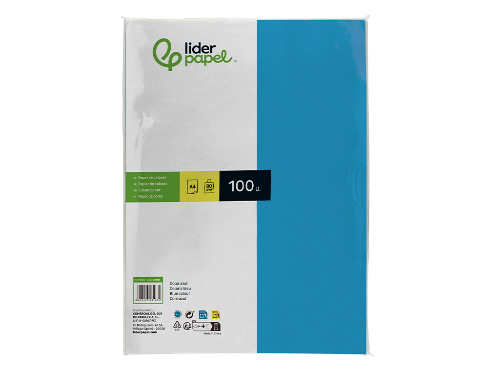 Papel de cor liderpapel din a4 80 gr turquesa resma de 100 folhas ( Imagem 2 de 10 ) - Preview