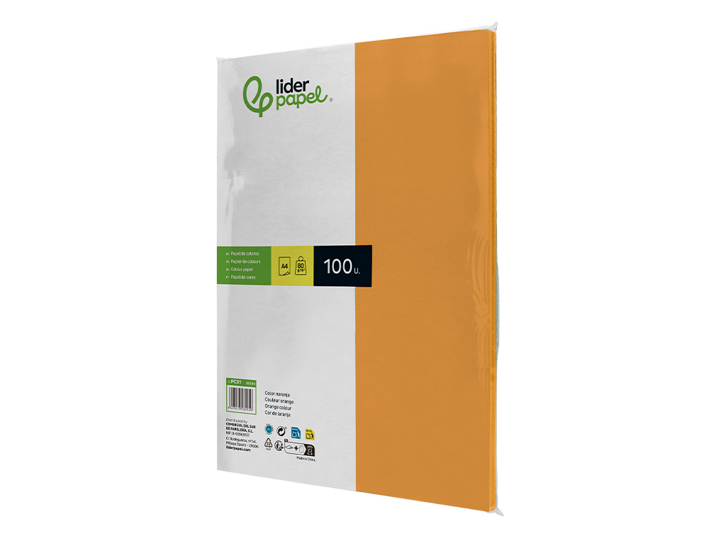 Papel de cor liderpapel din a4 80 gr laranja resma de 100 folhas ( Imagem 3 de 8 ) - Preview