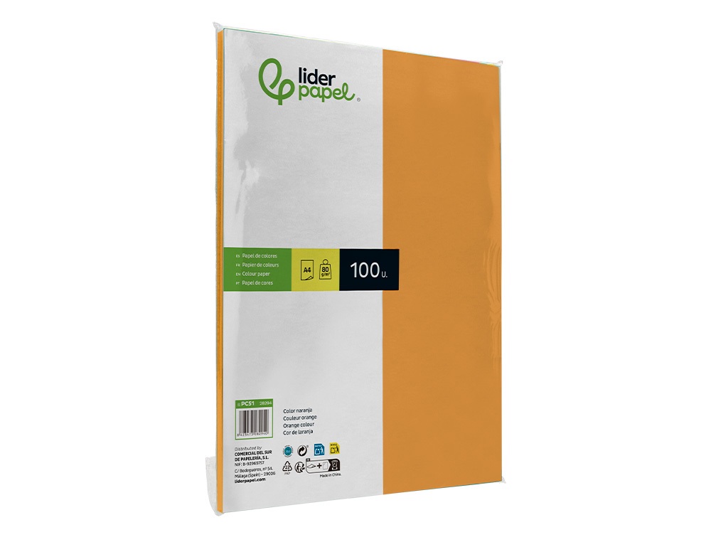 Papel de cor liderpapel din a4 80 gr laranja resma de 100 folhas ( Imagem 5 de 8 ) - Preview