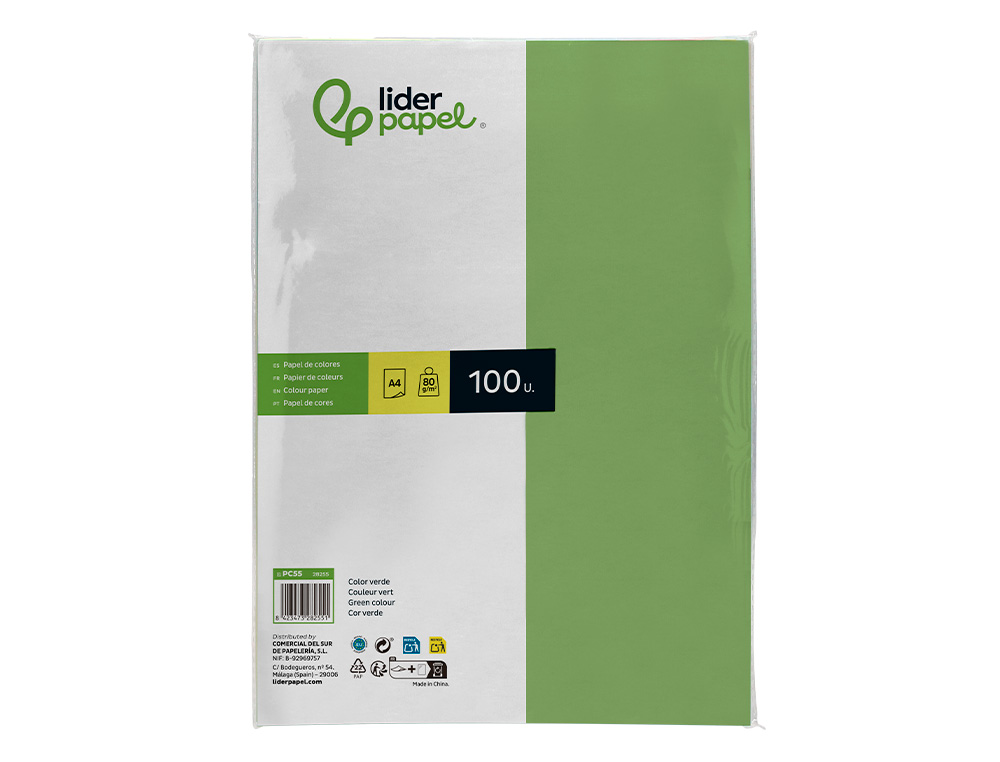 Papel de cor liderpapel din a4 80 gr verde resma de 100 folhas ( Imagem 2 de 8 ) - Preview