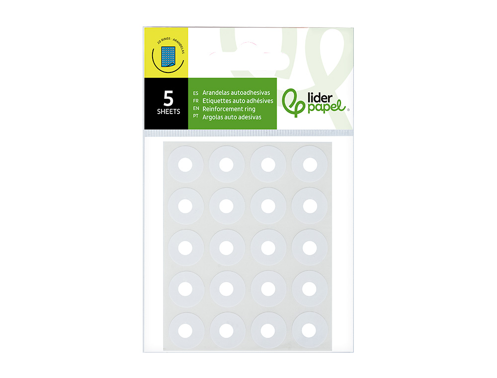Argolas autoadesiva liderpapel brancas bolsa com 5 folhas ( Imagem 2 de 7 ) - Preview