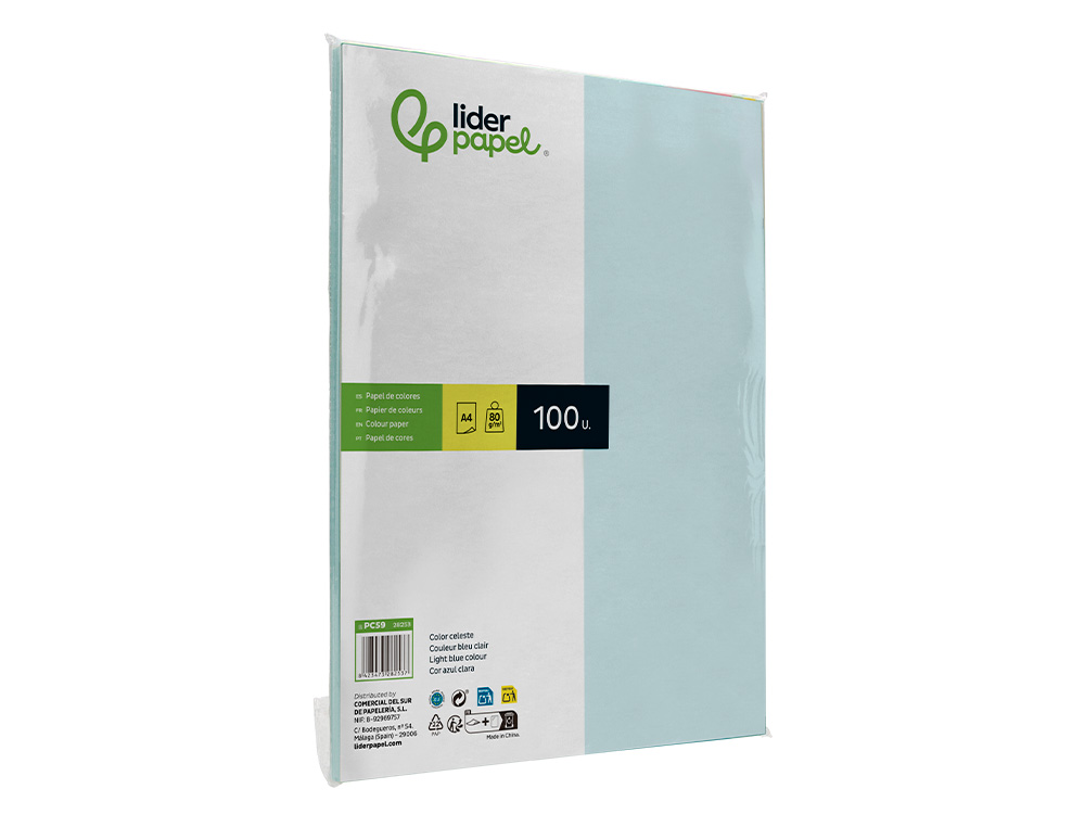 Papel de cor liderpapel din a4 80 gr celeste resma de 100 folhas ( Imagem 5 de 8 ) - Preview