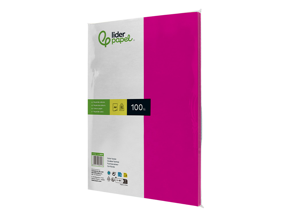 Papel de cor liderpapel din a4 pack 100 folhas fucsia ( Imagem 3 de 8 ) - Preview