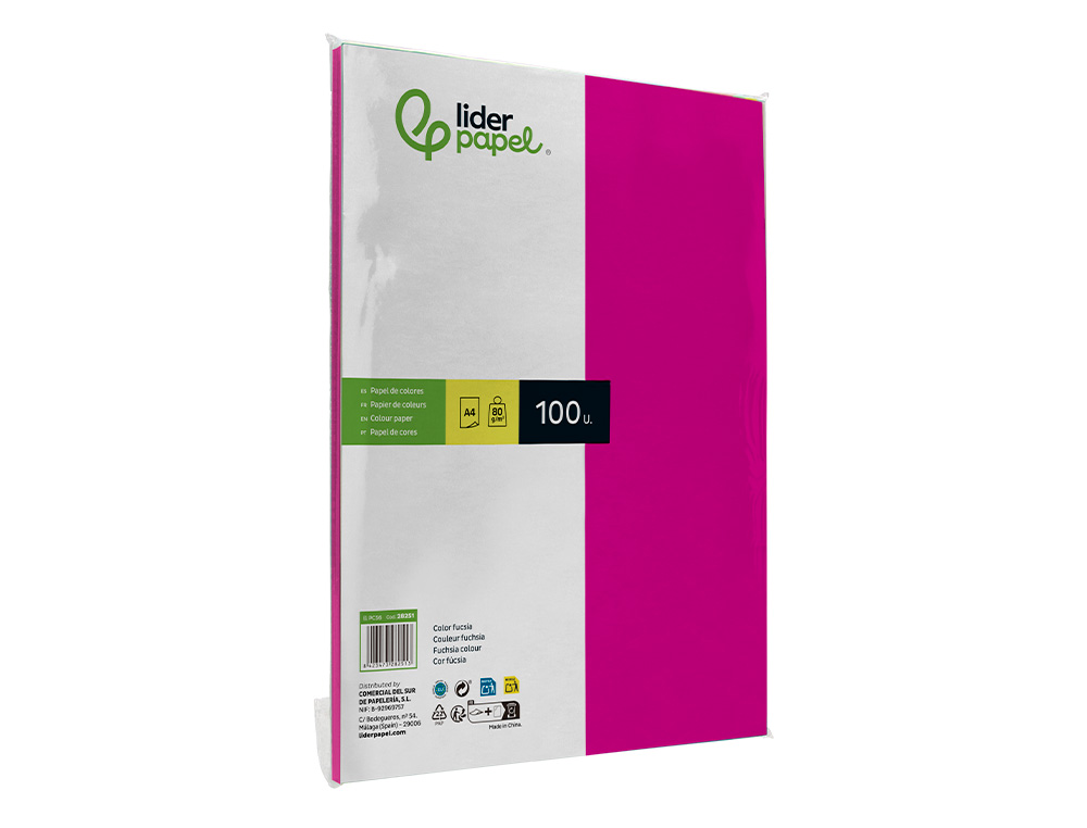 Papel de cor liderpapel din a4 pack 100 folhas fucsia ( Imagem 5 de 8 ) - Preview