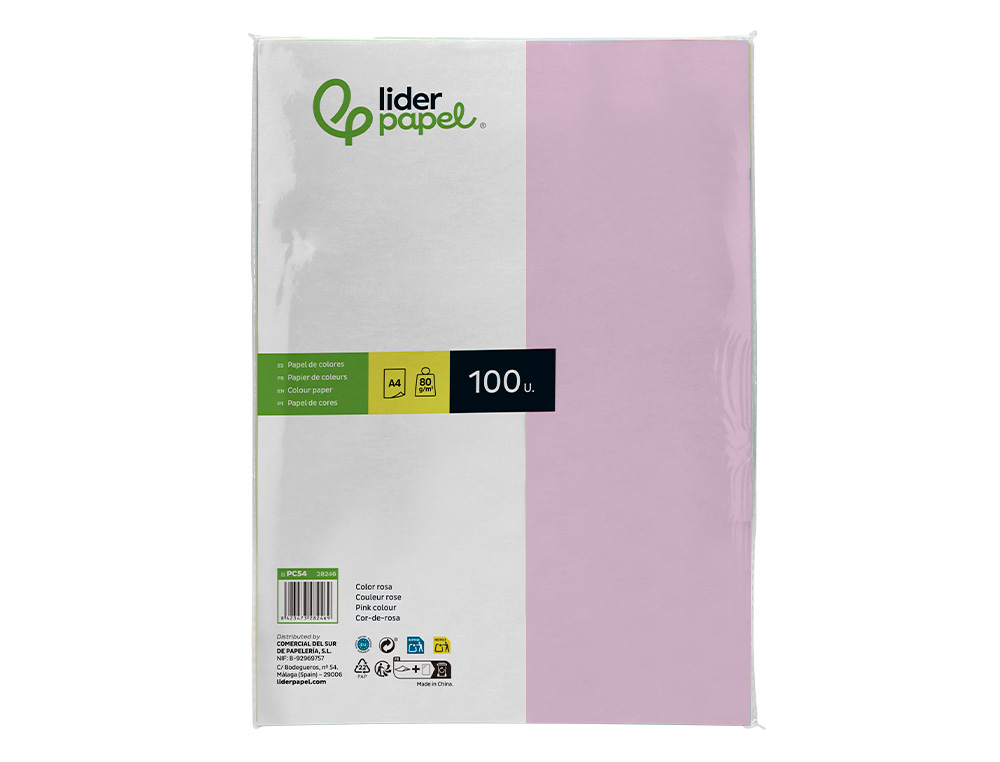 Papel de cor liderpapel din a4 pack 100 folhas rosa ( Imagem 2 de 8 ) - Preview