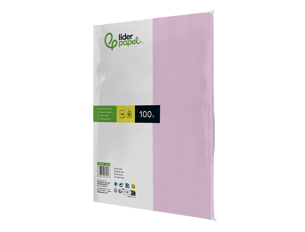 Papel de cor liderpapel din a4 pack 100 folhas rosa ( Imagem 3 de 8 ) - Preview