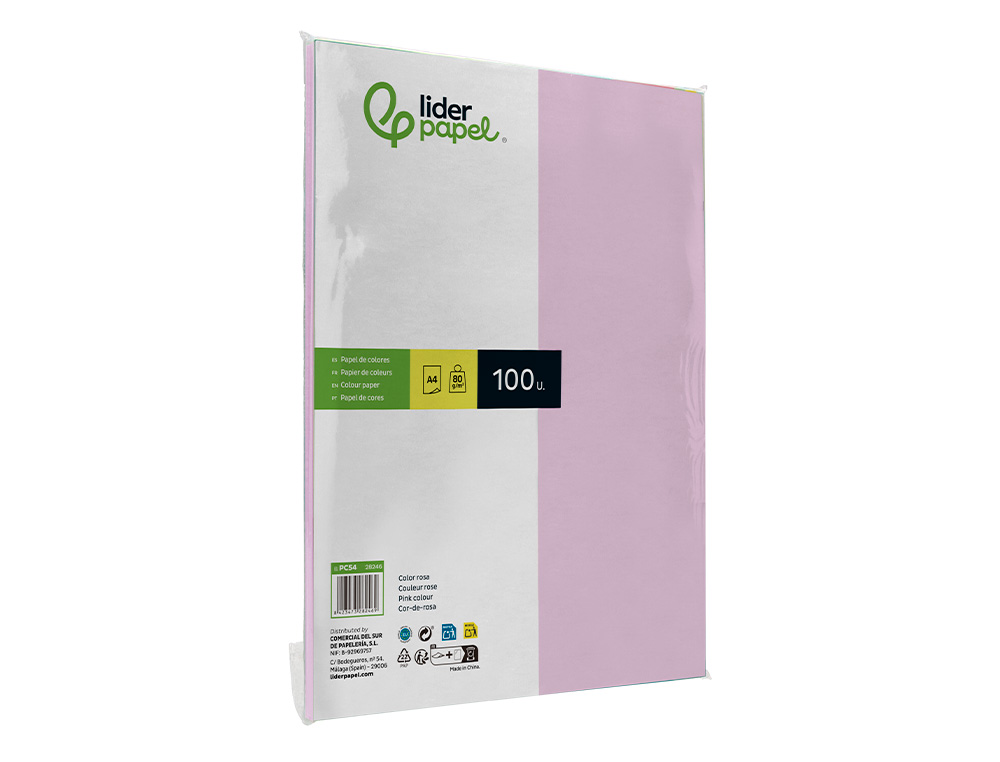 Papel de cor liderpapel din a4 pack 100 folhas rosa ( Imagem 5 de 8 ) - Preview
