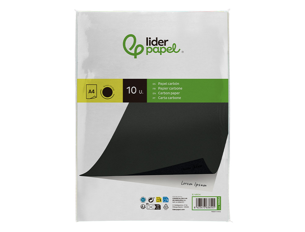 Papel Quimico Liderpapel Preto Formtato Din A4 Bolsa De 10 Folhas ( Imagem 2 de 7 ) - Preview