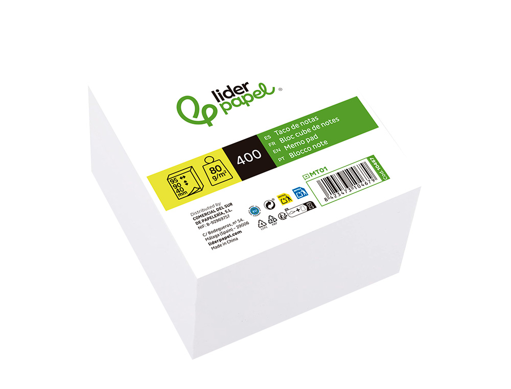 Bloco notas liderpapel papel 95x90x40 nao colado ( Imagem 2 de 8 ) - Preview