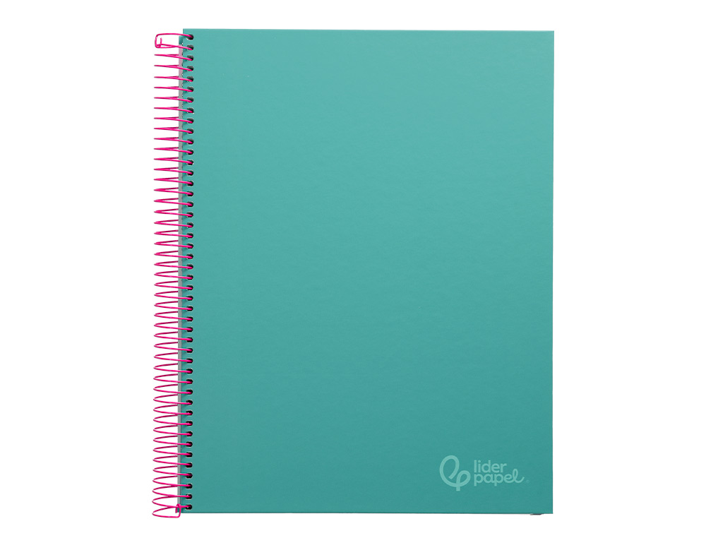 Caderno espiral liderpapel din a4 jolly capa forrada 140 f 75 gr quadricula 5mm 5 bandas de cores 4 furos cor turquesa ( Imagem 2 de 15 ) - Preview