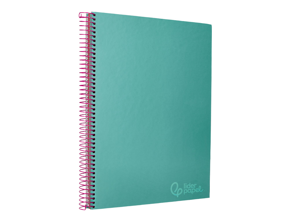 Caderno espiral liderpapel din a4 jolly capa forrada 140 f 75 gr quadricula 5mm 5 bandas de cores 4 furos cor turquesa ( Imagem 5 de 15 ) - Preview
