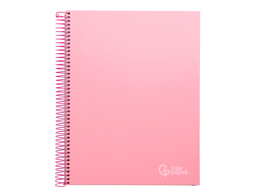 Caderno espiral liderpapel din a4 jolly capa forrada 140 f 75 gr quadricula 5mm 5 bandas de cores 4 furos cor rosa ( Imagem 2 de 15 ) - Preview