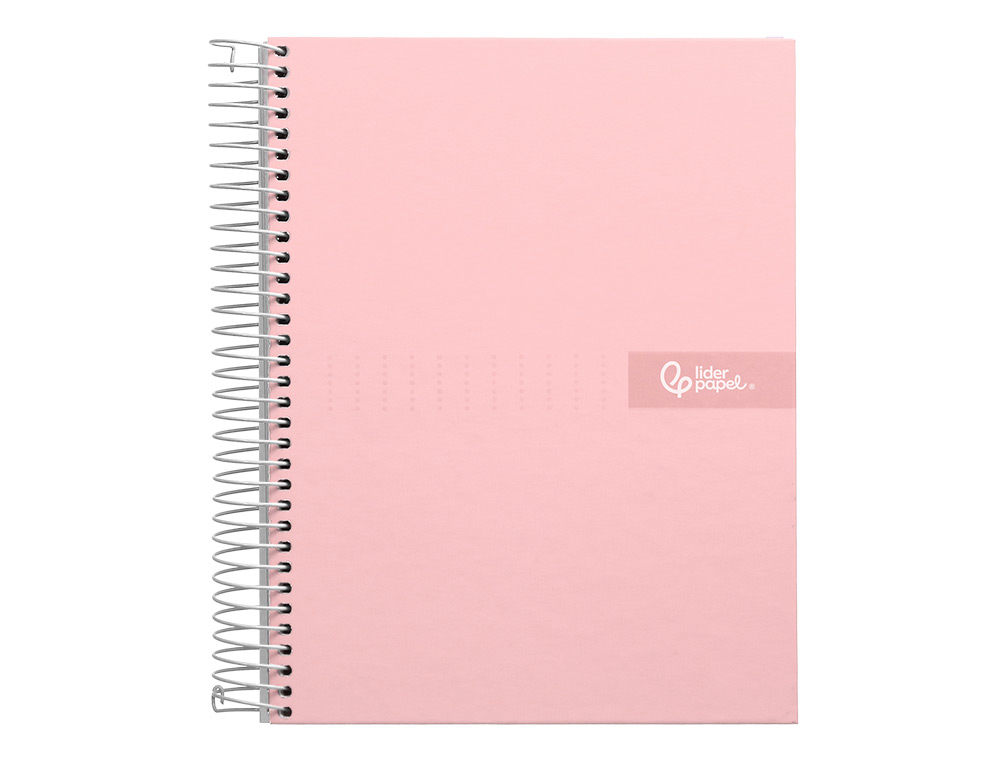 Caderno espiral liderpapel din a5 crafty capa forrada 120 f 90 gr quadricula 5mm 5 bandas de cores 6 furos cor rosa ( Imagem 3 de 16 ) - Preview